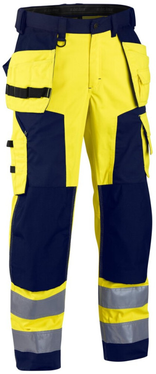 Blåkläder Riipputaskuhousut Highvis keltainen/sininen reisivahvike