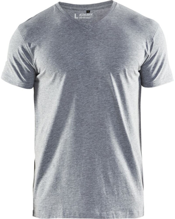 Blåkläder T-paita 3360 V-kauluksella harmaameleerattu