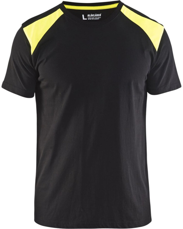Blåkläder T-paita 3379 musta/keltainen