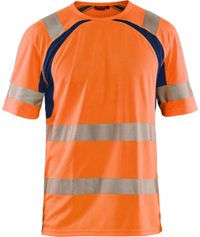 Blåkläder T-paita 3397 Highvis huomio-oranssi/sininen