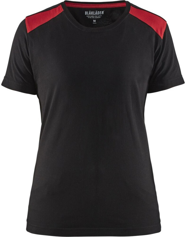 Blåkläder Naisten t-paita 3479 musta/punainen
