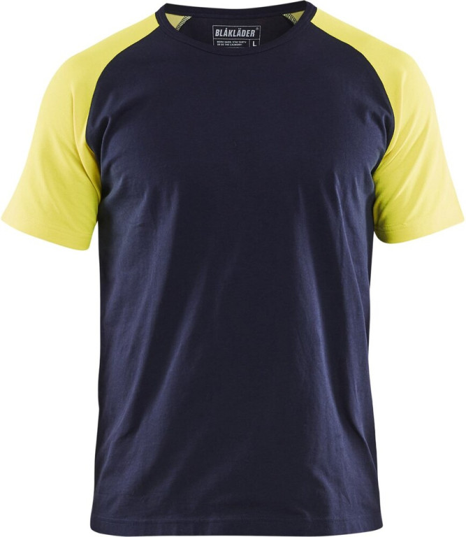 Blåkläder T-paita 3515 mariininsininen/keltainen