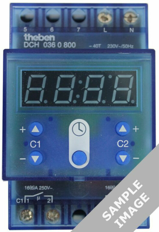 Digitaalinen kellokytkin Theben DCH 036 TC, autonlämmitykseen