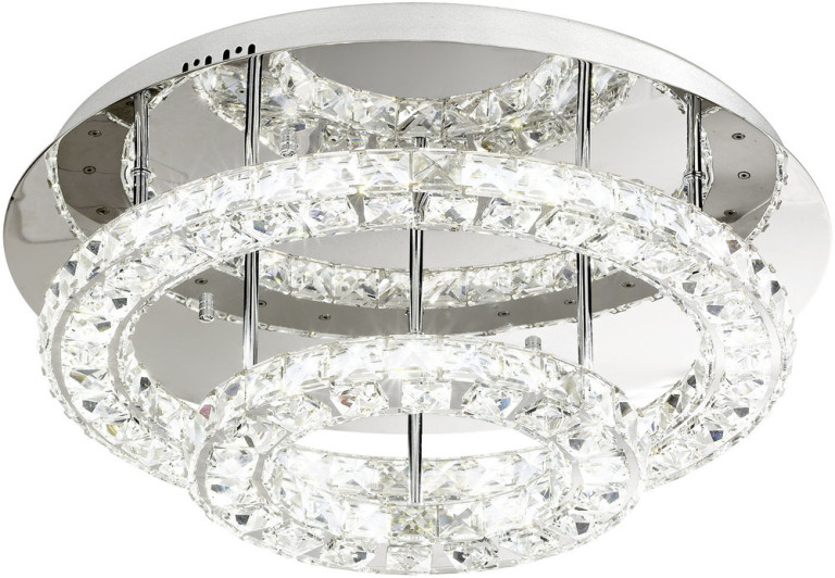 Eglo LED-plafondi Toneria 36W kromi/kristalli