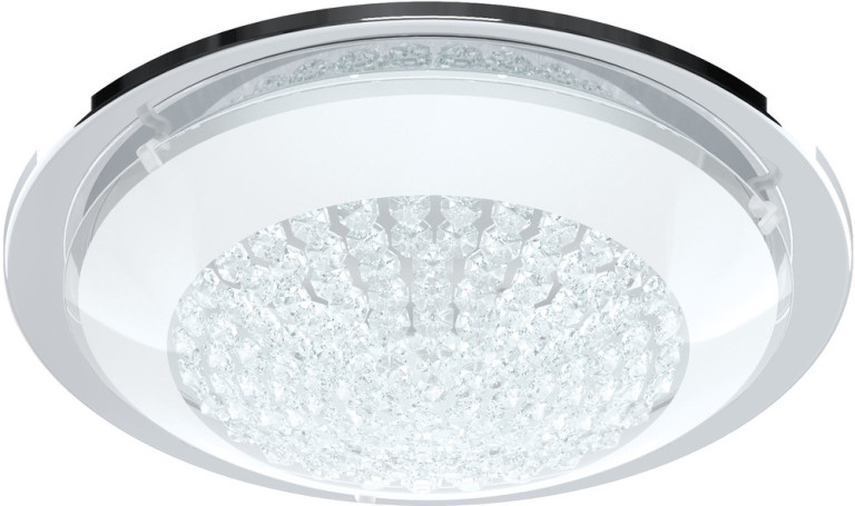 Eglo LED-plafondi Acolla kromi/valkoinen/kirkas/kristalli 8,2W IP20