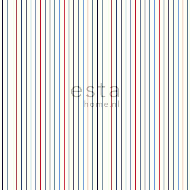 ESTA Giggle Tapetti stripes sininen & punainen 53 cm x 10,05 m Non-woven
