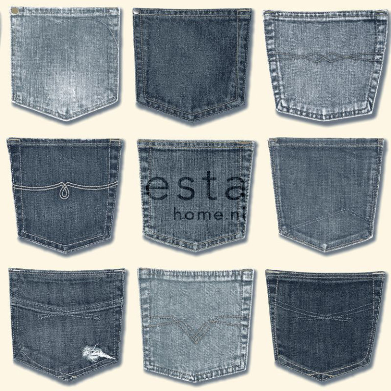 ESTA Denim & Co. Tapetti jeans pockets pocket vaaleansininen 53 cm x 10,05 m Non-woven