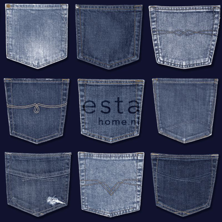 ESTA Denim & Co. Tapetti jeans pockets pocket sininen 53 cm x 10,05 m Non-woven