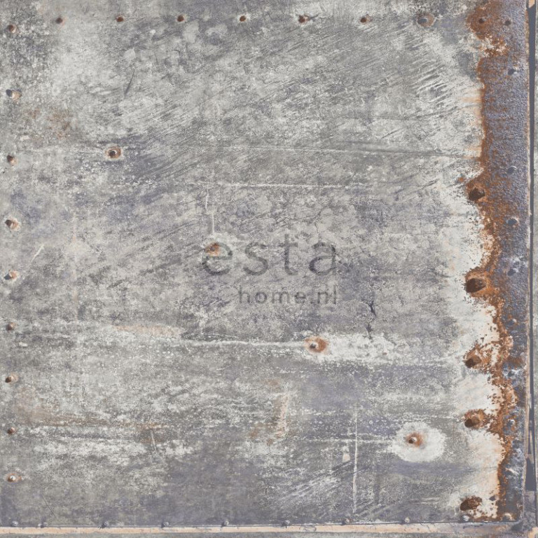 ESTA Vintage rules! Tapetti rusty metal vaaleanharmaa/ruosteinen metalli 53 cm x 10,05 m Non-woven