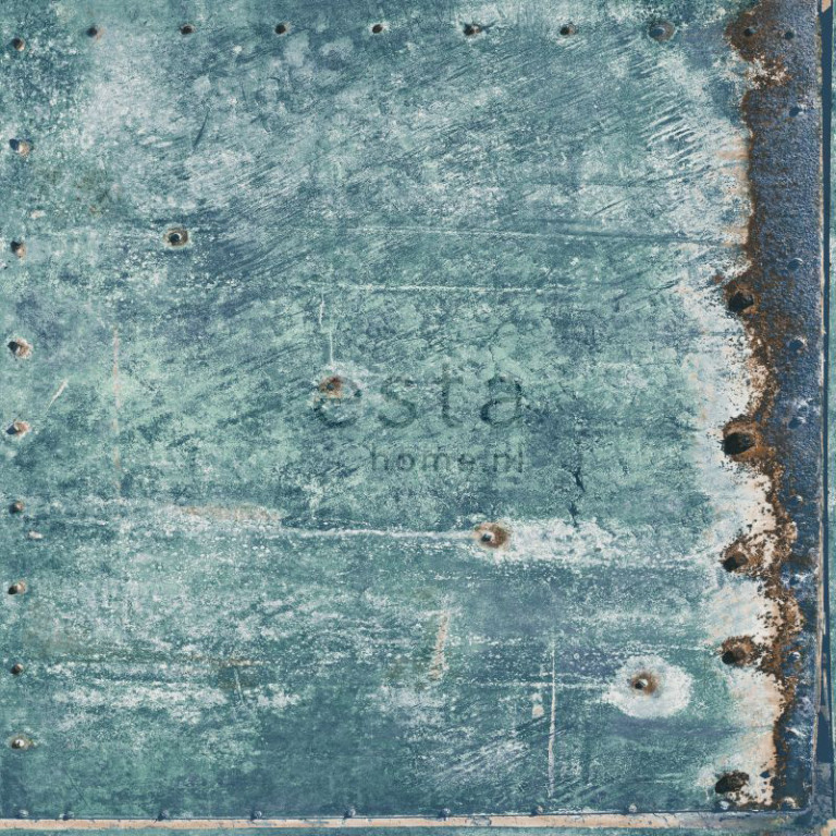 ESTA Vintage rules! Tapetti rusty metal turkoosi/ruosteinen metalli 53 cm x 10,05 m Non-woven
