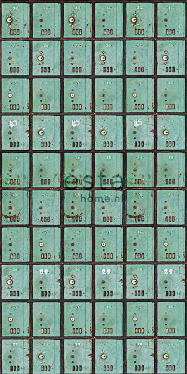 ESTA Vintage rules! Tapetti wallpaperXXL postboxes vihreä 46,5 cm x 8,37 m