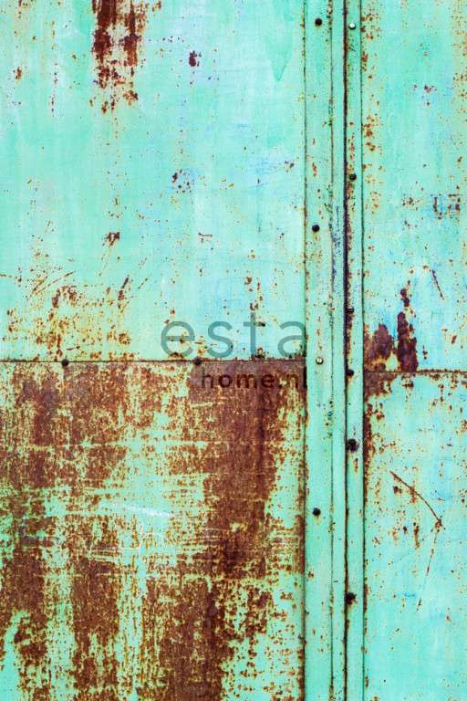 ESTA Vintage rules! Paneelitapetti PhotoWallXL rusty metal wall turkoosi 186 cm x 2,79 m