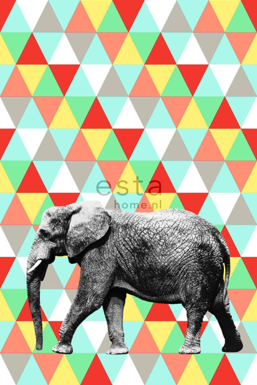 ESTA Everybody Bonjour Paneelitapetti PhotoWallXL elephant monivärinen 186 cm x 2,79 m