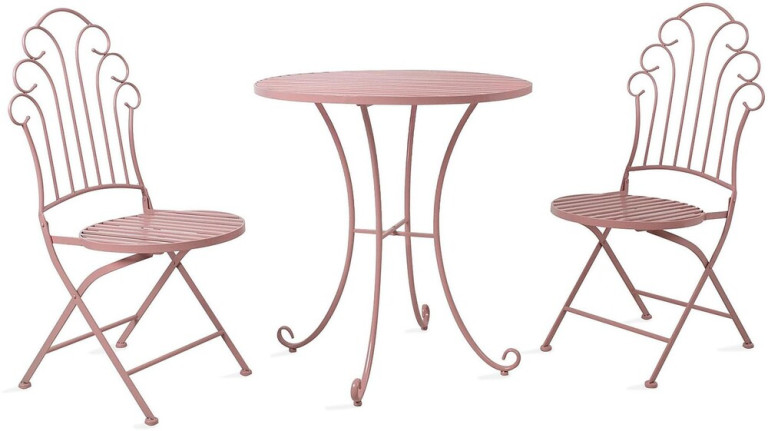 Home4you Parvekesetti Rosy pöytä + 2 tuolia pinkki
