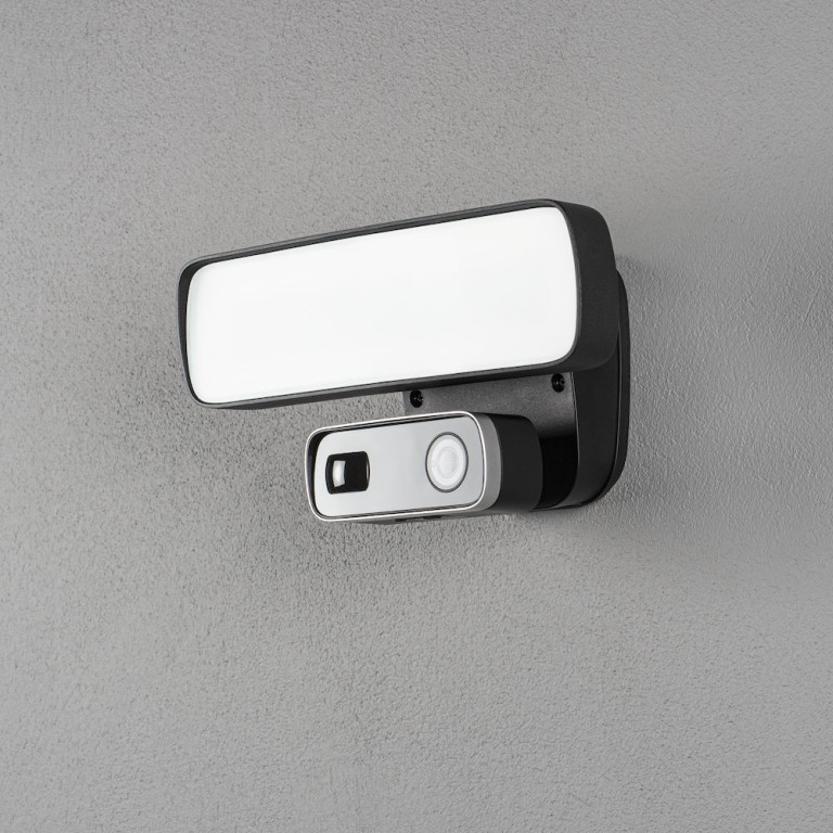 Konstsmide Smartlight 7868-750 seinävalaisin liiketunnistimella, kameralla, kaiuttimella ja mikrofonilla musta 18W IP54