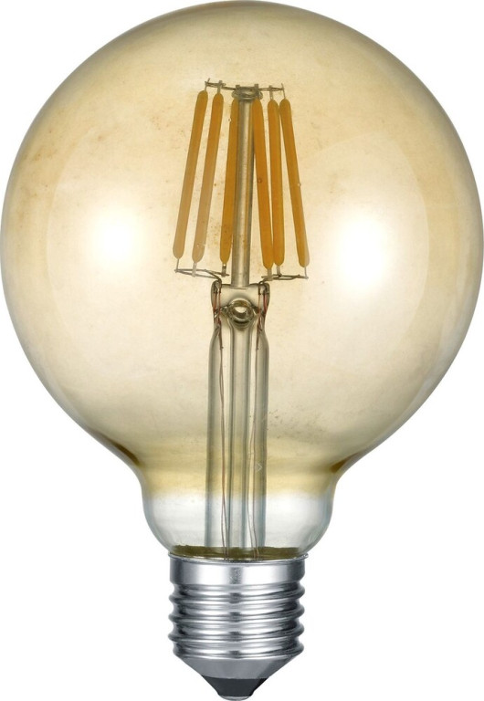 Trio LED-lamppu E27, filament, globe, 6W, 420lm, 2700K, ruskea