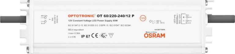Airam LED-liitäntälaite Triton 60W OTP, IP67, 12/230V, 180x50x34mm
