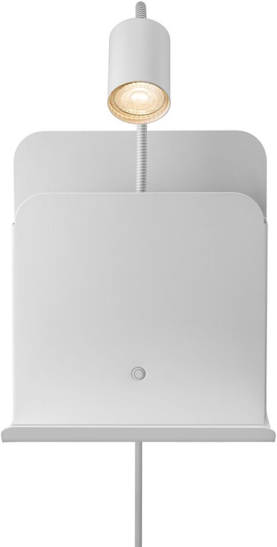 Nordlux Seinävalaisin Roomi USB-latausporteilla 282x248x165mm valkoinen