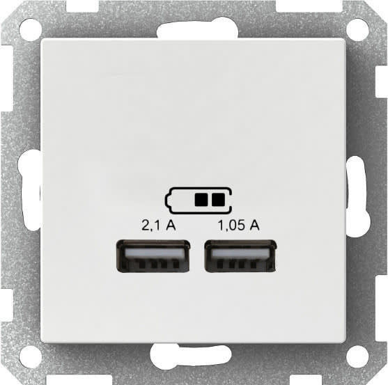 Schneider Electric USB-latauspistorasia 2,1A valkoinen Exxact