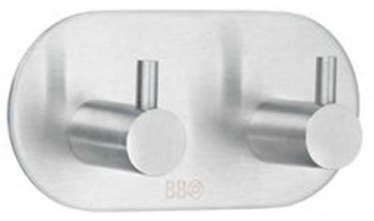 Beslagsboden B design Kaksoiskoukku tarrakiinnitteinen harjattu B1102