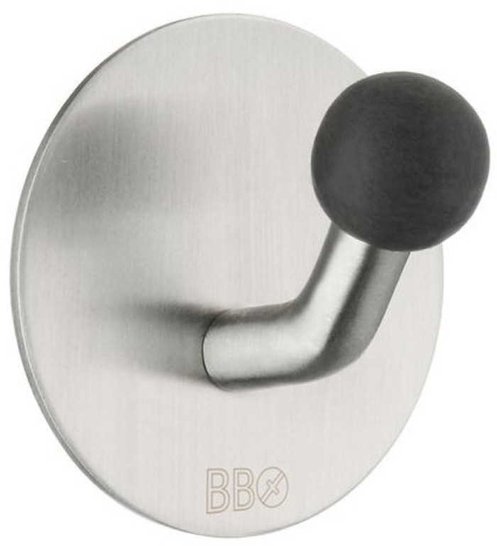 Beslagsboden B design Koukku tarrakiinnitteinen kiiltävä/musta nuppi harjattu B1084