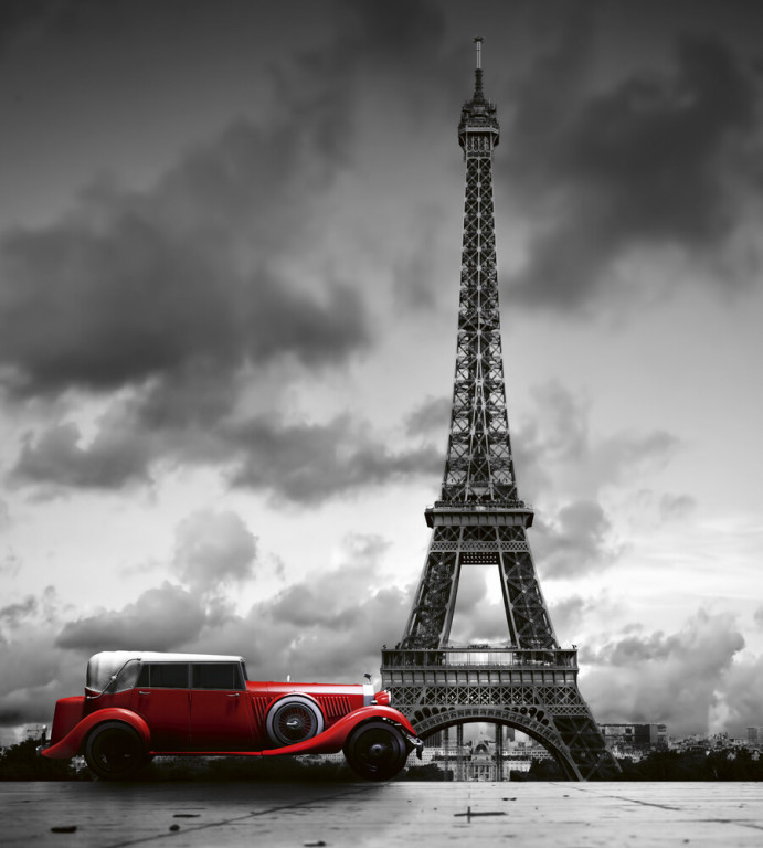 Dimex Kuvatapetti Retro Car In Paris 225x250cm