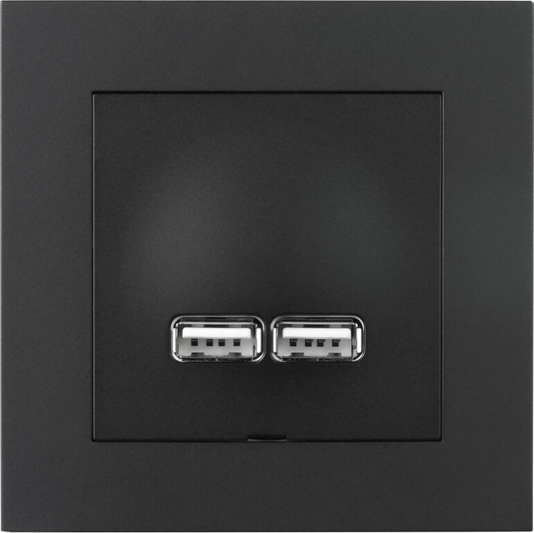 Elko USB-latauspistorasia Plus, 2,1A, musta