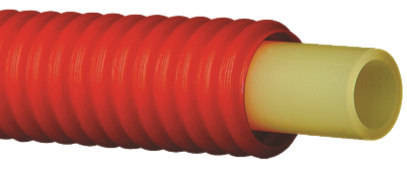 Pex-C Käyttövesiputki suojaputkessa punainen 15x2,5/23x28 50m